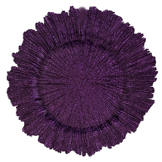 purple glass charger plates